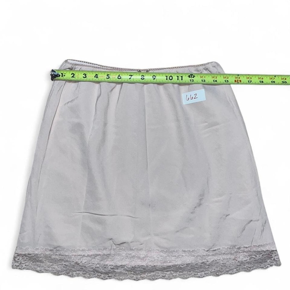American Eagle Satin Lace Trim Slip Skirt NWT Side Zip | Medium | Minimalist - Picture 5 of 6